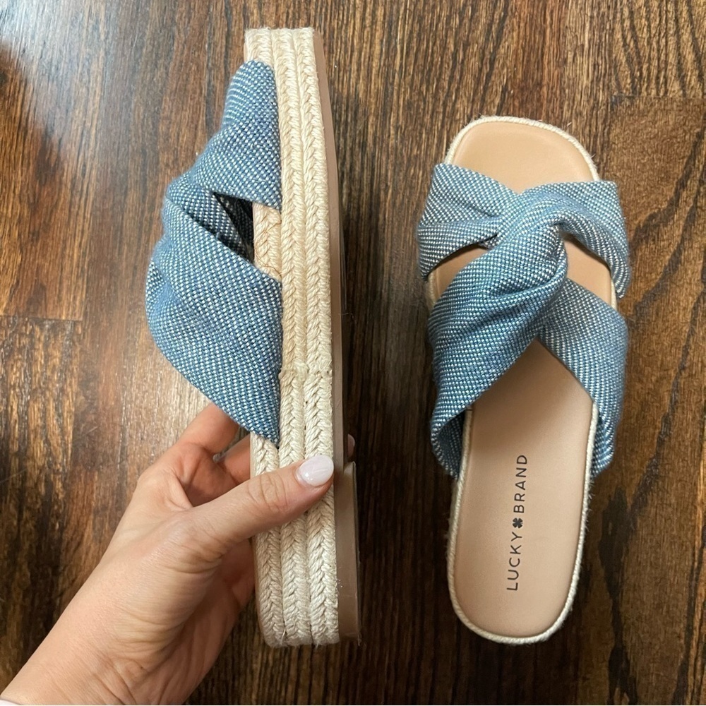 New Lucky brand platform denim sandals - Picture 2 of 6